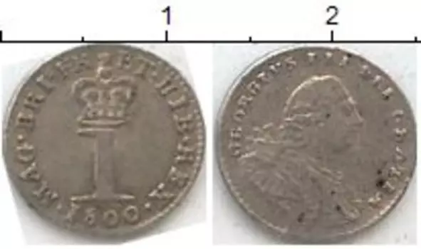 Монета пенни Англии 1800 года Серебро Георг III
