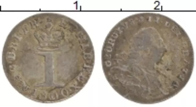 Монета пенни Англии 1800 года Серебро Георг III