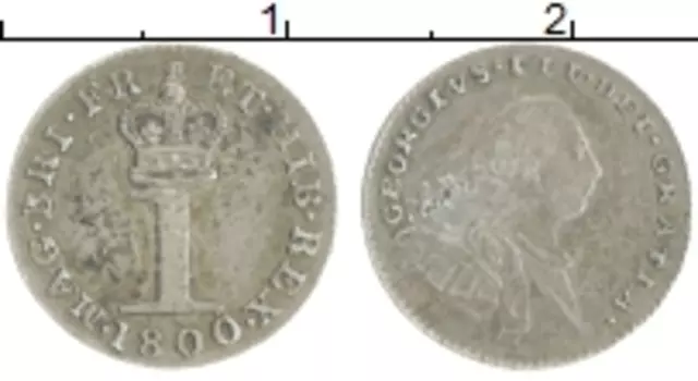 Монета пенни Англии 1800 года Серебро Георг III