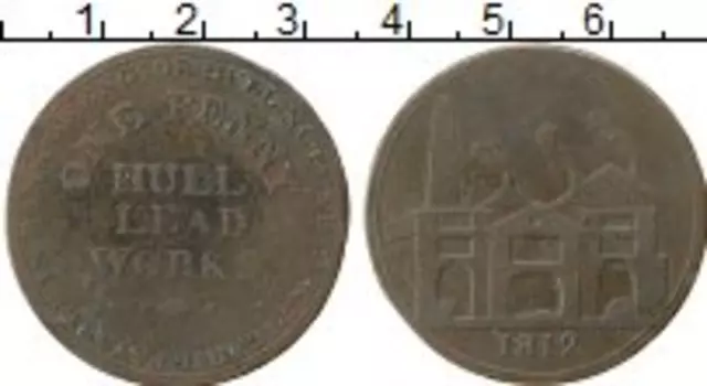 Монета пенни Англии 1812 года Медь Токен