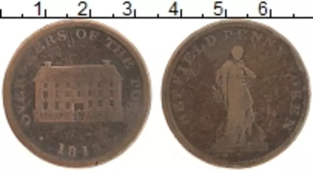 Монета пенни Англии 1813 года Медь Токен