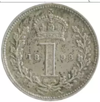 Монета пенни Англии 1898 года Серебро Виктория