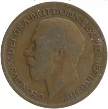 Монета пенни Англии 1920 года Бронза Георг V