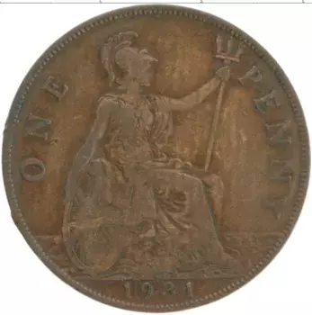 Монета пенни Англии 1931 года Бронза Георг V
