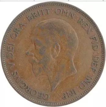 Монета пенни Англии 1936 года Бронза Георг V