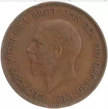 Монета пенни Англии 1936 года Бронза Георг V