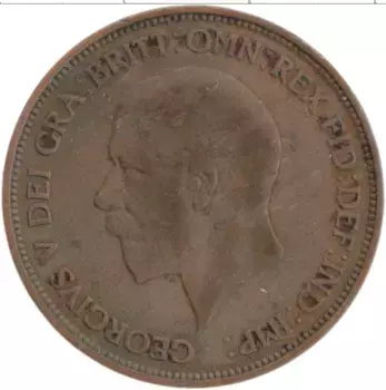 Монета пенни Англии 1936 года Бронза Георг V