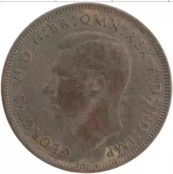 Монета пенни Англии 1939 года Бронза Георг VI