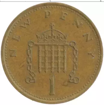 Монета пенни Англии 1971 года Бронза