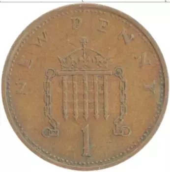Монета пенни Англии 1971 года Бронза Елизавета II
