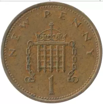 Монета пенни Англии 1973 года Бронза Елизавета II