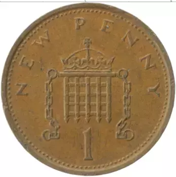 Монета пенни Англии 1974 года Бронза Елизавета II