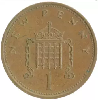 Монета пенни Англии 1974 года Бронза Елизавета II