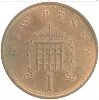 Монета пенни Англии 1977 года Бронза Елизавета II