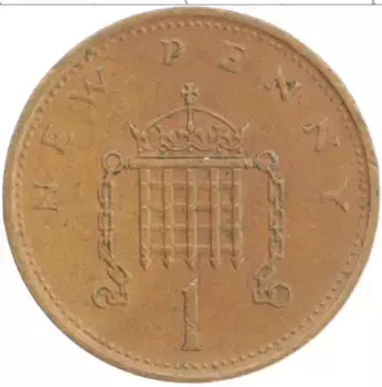 Монета пенни Англии 1978 года Бронза
