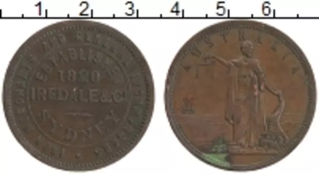 Монета пенни Австралии 1820 года Медь Токен