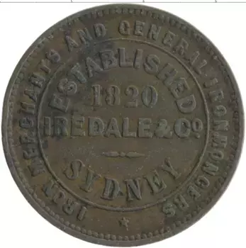 Монета пенни Австралии 1820 года Медь Токен
