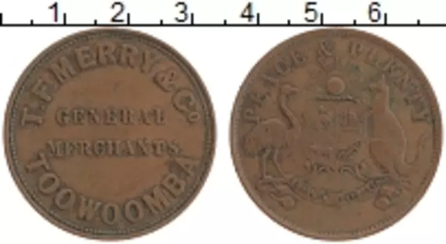 Монета пенни Австралии Медь Токен