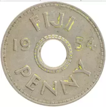 Монета пенни Фиджи 1954 года Медно-никель