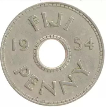Монета пенни Фиджи 1954 года Медно-никель