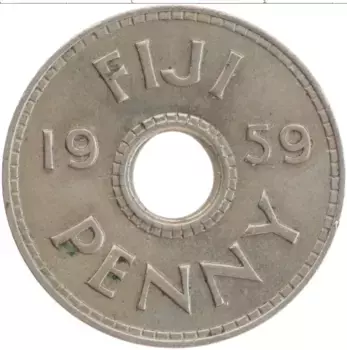 Монета пенни Фиджи 1959 года Медно-никель Елизавета II