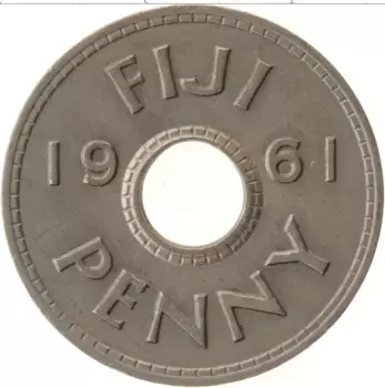 Монета пенни Фиджи 1961 года Медно-никель Елизавета II