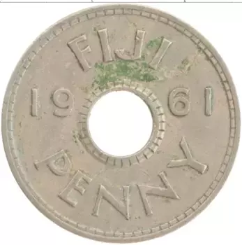 Монета пенни Фиджи 1961 года Медно-никель