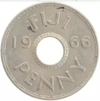 Монета пенни Фиджи 1966 года Медно-никель