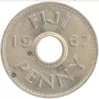 Монета пенни Фиджи 1967 года Медно-никель