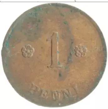 Монета пенни Финляндии 1920 года Медь