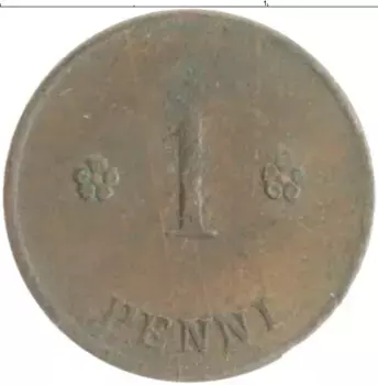 Монета пенни Финляндии 1921 года Медь