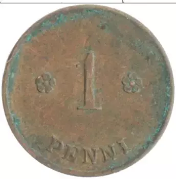 Монета пенни Финляндии 1923 года Медь