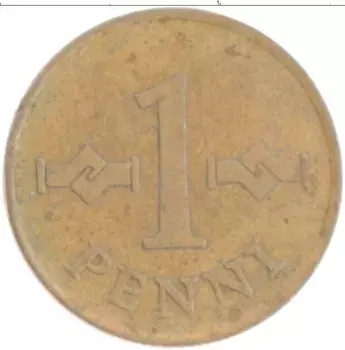 Монета пенни Финляндии 1963 года Бронза