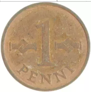 Монета пенни Финляндии 1963 года Бронза