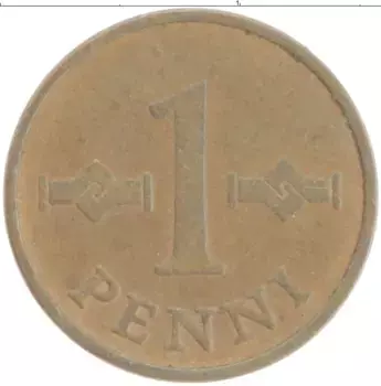 Монета пенни Финляндии 1963 года Бронза