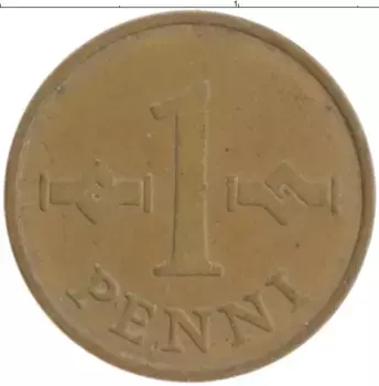 Монета пенни Финляндии 1963 года Медь