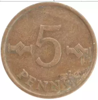 Монета пенни Финляндии 1963 года Медь