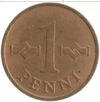 Монета пенни Финляндии 1963 года Медь