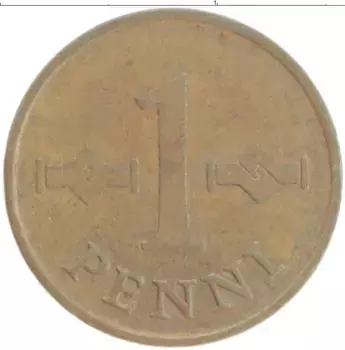 Монета пенни Финляндии 1965 года Бронза