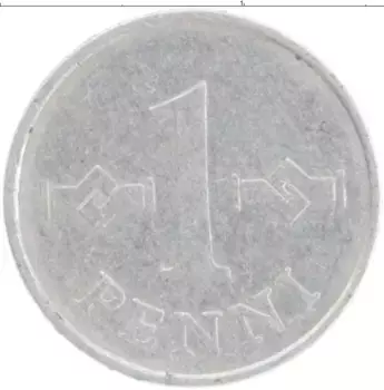 Монета пенни Финляндии 1974 года Алюминий