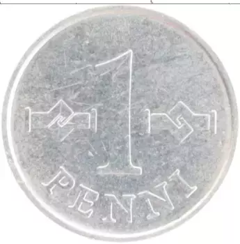 Монета пенни Финляндии 1979 года Алюминий