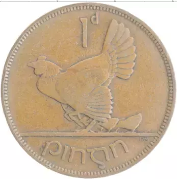 Монета пенни Ирландии 1931 года Бронза