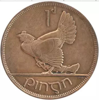 Монета пенни Ирландии 1935 года Бронза