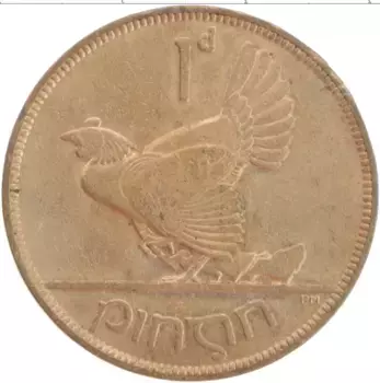 Монета пенни Ирландии 1937 года Бронза