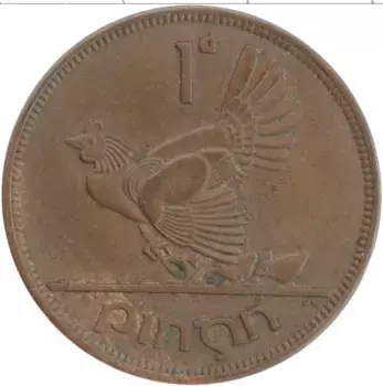 Монета пенни Ирландии 1941 года Бронза