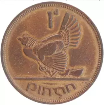 Монета пенни Ирландии 1941 года Бронза