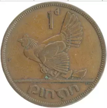 Монета пенни Ирландии 1941 года Бронза