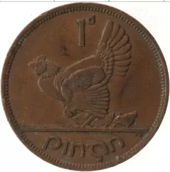Монета пенни Ирландии 1942 года Бронза