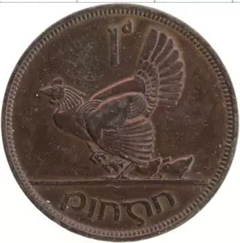 Монета пенни Ирландии 1942 года Бронза