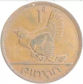 Монета пенни Ирландии 1942 года Бронза